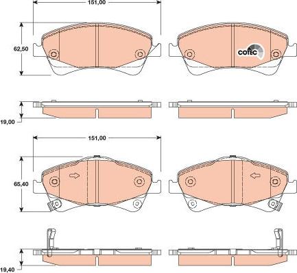 TRW GDB3479 - Kit pastiglie freno, Freno a disco autozon.pro