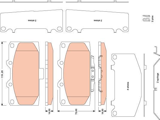 TRW GDB3470 - Kit pastiglie freno, Freno a disco autozon.pro