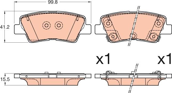 TRW GDB3594 - Kit pastiglie freno, Freno a disco autozon.pro