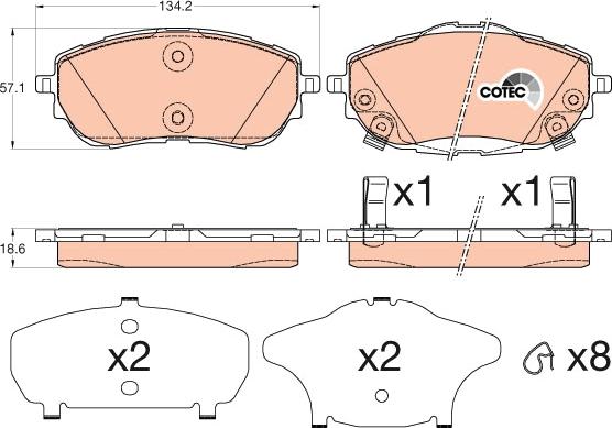 TRW GDB3598 - Kit pastiglie freno, Freno a disco autozon.pro