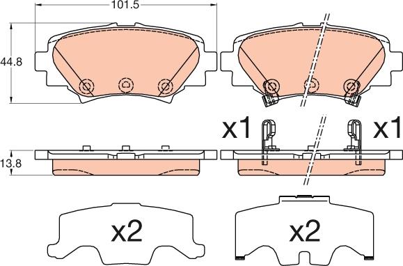 TRW GDB3593DT - Kit pastiglie freno, Freno a disco autozon.pro