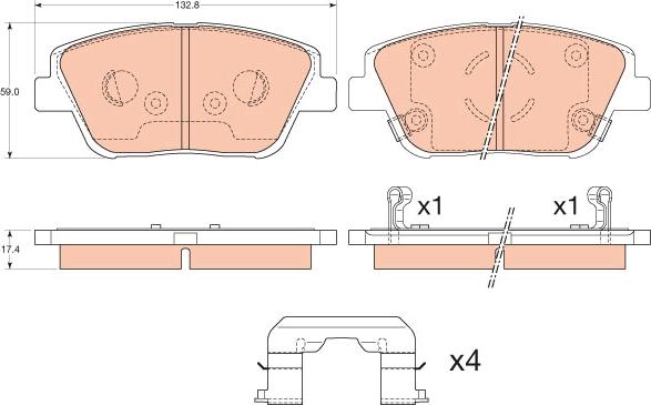 TRW GDB3540 - Kit pastiglie freno, Freno a disco autozon.pro