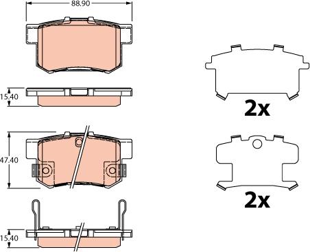 TRW GDB3516 - Kit pastiglie freno, Freno a disco autozon.pro