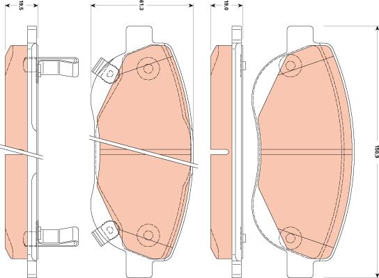 TRW GDB3511 - Kit pastiglie freno, Freno a disco autozon.pro