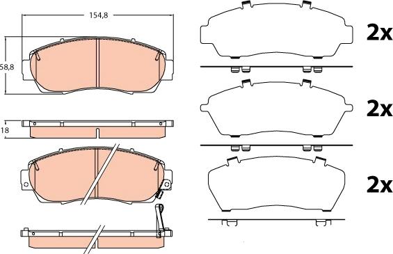 TRW GDB3581DT - Kit pastiglie freno, Freno a disco autozon.pro