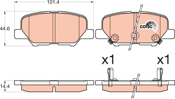 TRW GDB3583 - Kit pastiglie freno, Freno a disco autozon.pro