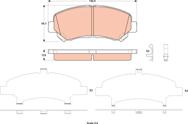 TRW GDB3521 - Kit pastiglie freno, Freno a disco autozon.pro