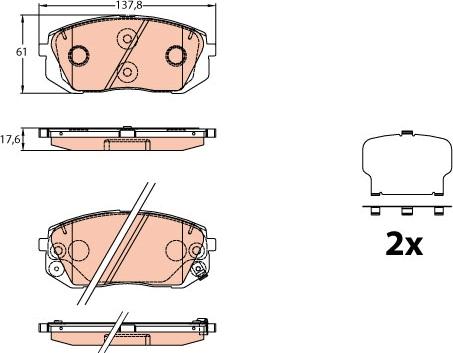 TRW GDB3640 - Kit pastiglie freno, Freno a disco autozon.pro