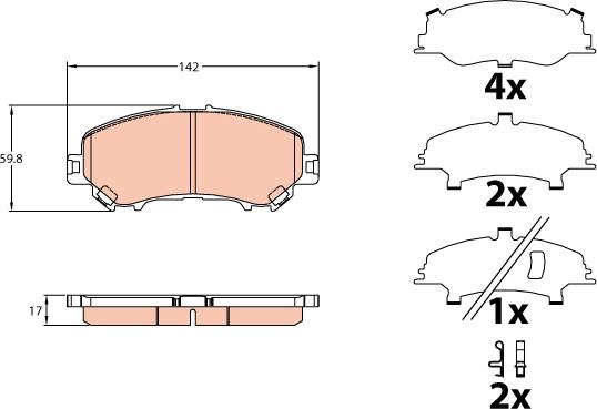 TRW GDB3648 - Kit pastiglie freno, Freno a disco autozon.pro