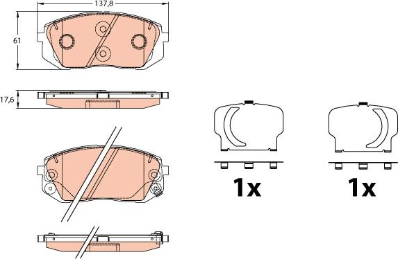 TRW GDB3642 - Kit pastiglie freno, Freno a disco autozon.pro