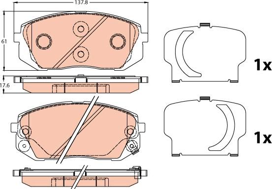 TRW GDB3647 - Kit pastiglie freno, Freno a disco autozon.pro