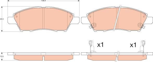 TRW GDB3613 - Kit pastiglie freno, Freno a disco autozon.pro