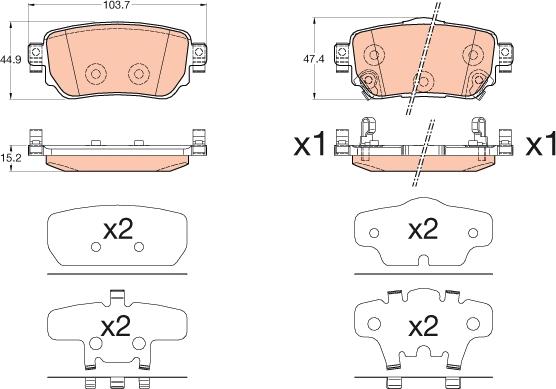 TRW GDB3617 - Kit pastiglie freno, Freno a disco autozon.pro