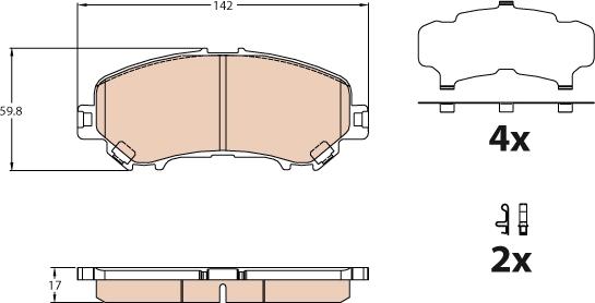 TRW GDB3631 - Kit pastiglie freno, Freno a disco autozon.pro