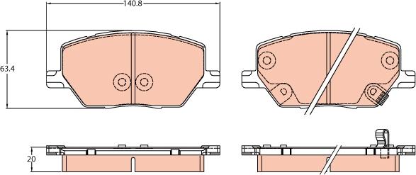 TRW GDB3629 - Kit pastiglie freno, Freno a disco autozon.pro