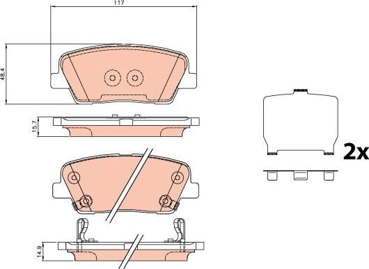 TRW GDB3624 - Kit pastiglie freno, Freno a disco autozon.pro