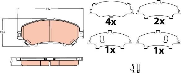 TRW GDB3622 - Kit pastiglie freno, Freno a disco autozon.pro