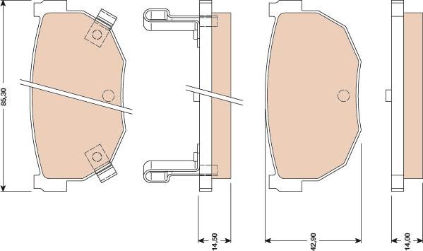 TRW GDB3056 - Kit pastiglie freno, Freno a disco autozon.pro