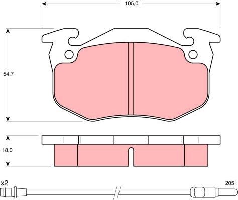 TRW GDB308 - Kit pastiglie freno, Freno a disco autozon.pro