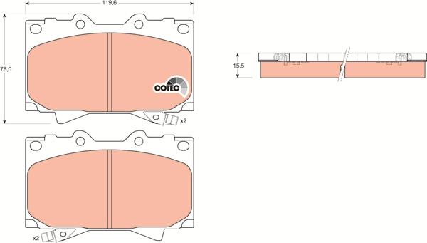 TRW GDB3197AT - Kit pastiglie freno, Freno a disco autozon.pro