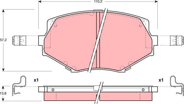 TRW GDB3103 - Kit pastiglie freno, Freno a disco autozon.pro