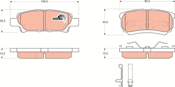 TRW GDB3341 - Kit pastiglie freno, Freno a disco autozon.pro