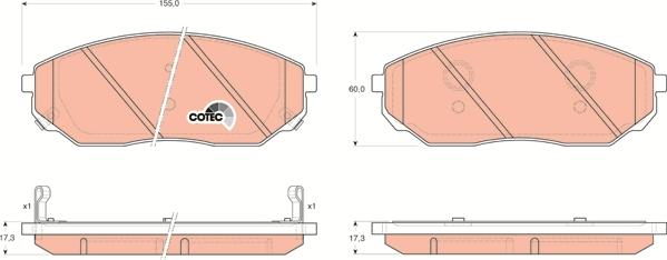 TRW GDB3343 - Kit pastiglie freno, Freno a disco autozon.pro