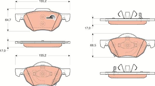 TRW GDB3355 - Kit pastiglie freno, Freno a disco autozon.pro