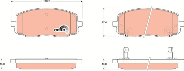 TRW GDB3369AT - Kit pastiglie freno, Freno a disco autozon.pro