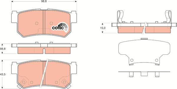 TRW GDB3366 - Kit pastiglie freno, Freno a disco autozon.pro