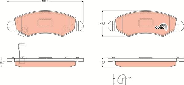 TRW GDB3363 - Kit pastiglie freno, Freno a disco autozon.pro