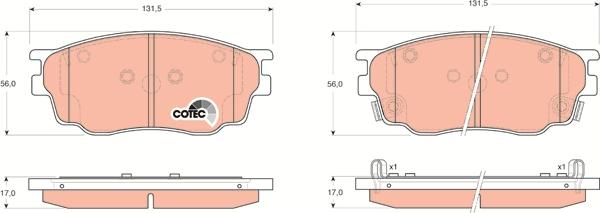 TRW GDB3309DT - Kit pastiglie freno, Freno a disco autozon.pro