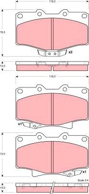 TRW GDB3383 - Kit pastiglie freno, Freno a disco autozon.pro