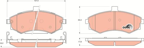 TRW GDB3378 - Kit pastiglie freno, Freno a disco autozon.pro