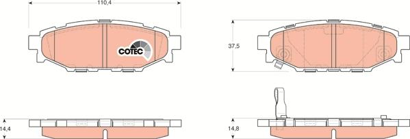 TRW GDB3373DT - Kit pastiglie freno, Freno a disco autozon.pro