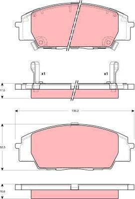 TRW GDB3250 - Kit pastiglie freno, Freno a disco autozon.pro