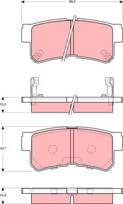 TRW GDB3258 - Kit pastiglie freno, Freno a disco autozon.pro