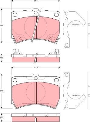 TRW GDB3252 - Kit pastiglie freno, Freno a disco autozon.pro