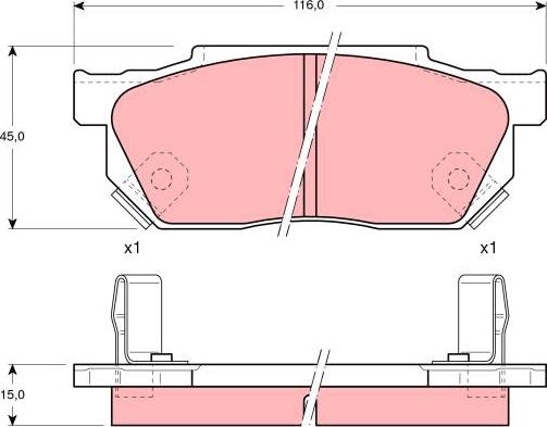 TRW GDB325 - Kit pastiglie freno, Freno a disco autozon.pro