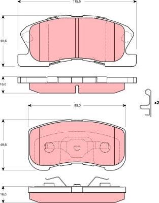 TRW GDB3266 - Kit pastiglie freno, Freno a disco autozon.pro