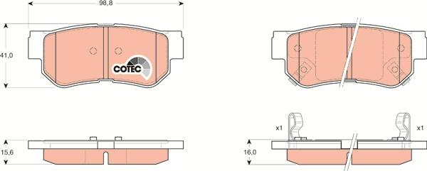 TRW GDB3284AT - Kit pastiglie freno, Freno a disco autozon.pro