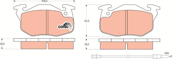 TRW GDB327 - Kit pastiglie freno, Freno a disco autozon.pro