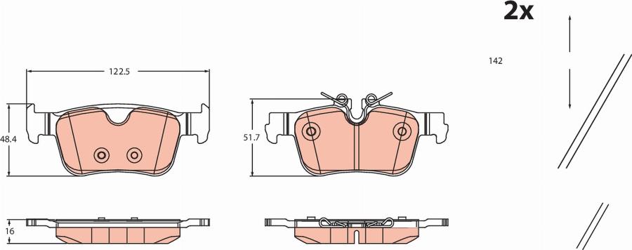 TRW GDB2499 - Kit pastiglie freno, Freno a disco autozon.pro