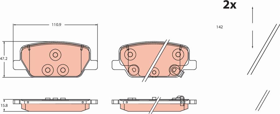 TRW GDB2491 - Kit pastiglie freno, Freno a disco autozon.pro