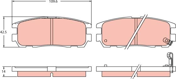 TRW GDB2452 - Kit pastiglie freno, Freno a disco autozon.pro