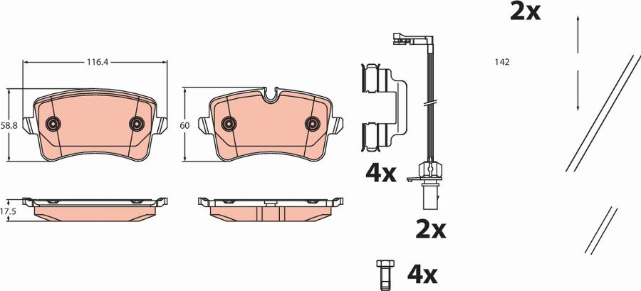 TRW GDB2464 - Kit pastiglie freno, Freno a disco autozon.pro