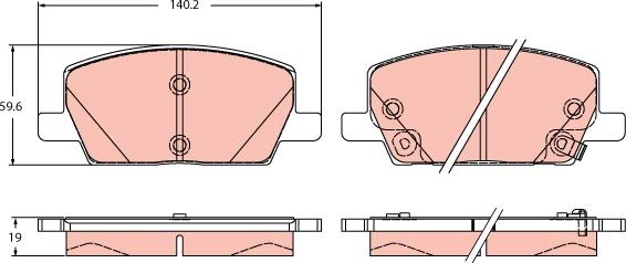 TRW GDB2407 - Kit pastiglie freno, Freno a disco autozon.pro