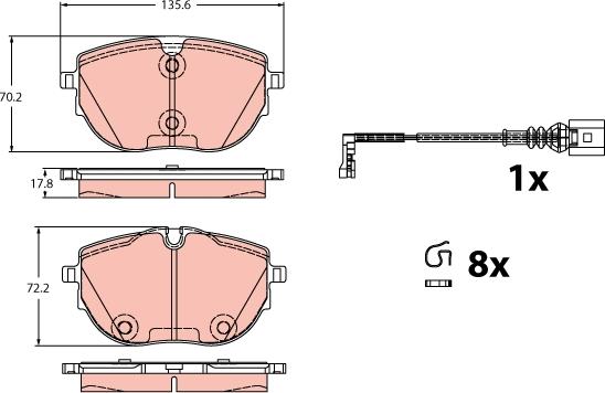 TRW GDB2412 - Kit pastiglie freno, Freno a disco autozon.pro