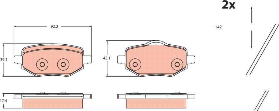 TRW GDB2480 - Kit pastiglie freno, Freno a disco autozon.pro