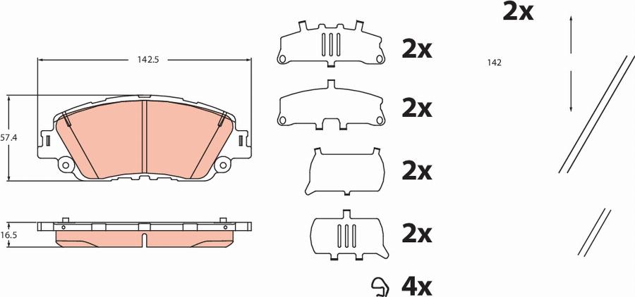 TRW GDB2488 - Kit pastiglie freno, Freno a disco autozon.pro